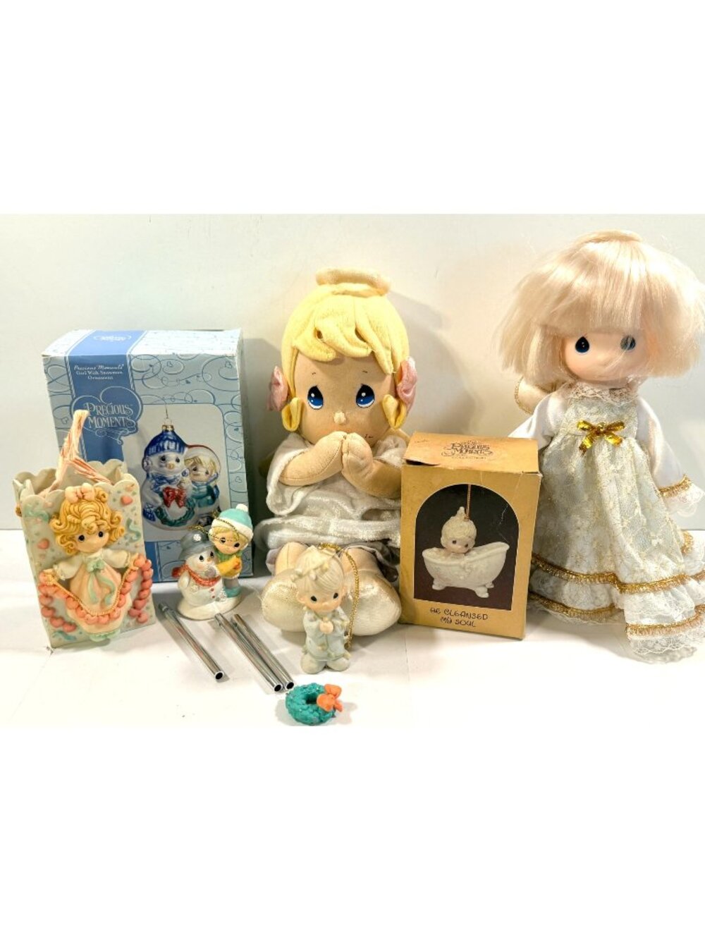 Vintage Precious Moments Angel Doll Wind-Chime Christmas Ornament Figurine Lot